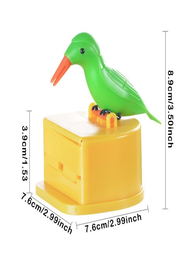Sluswallow Yellow Woodpecker Toothpick Dispenser, Cute Little Bird Push-Type Automatic Holder Bird Toothpick Dispenser, Box for Home with a Box,Kitchen Decoration - Image 3