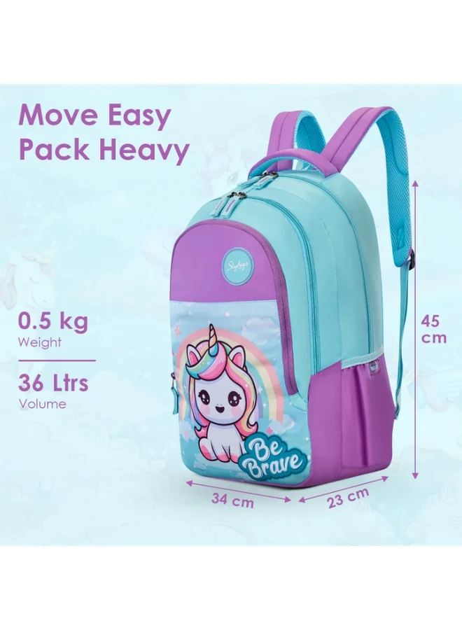 Skybags Pixie 02 Large 36L Backpack 36L School Backpack for Girls With Quick Access Zippered Front Pocket | Blue