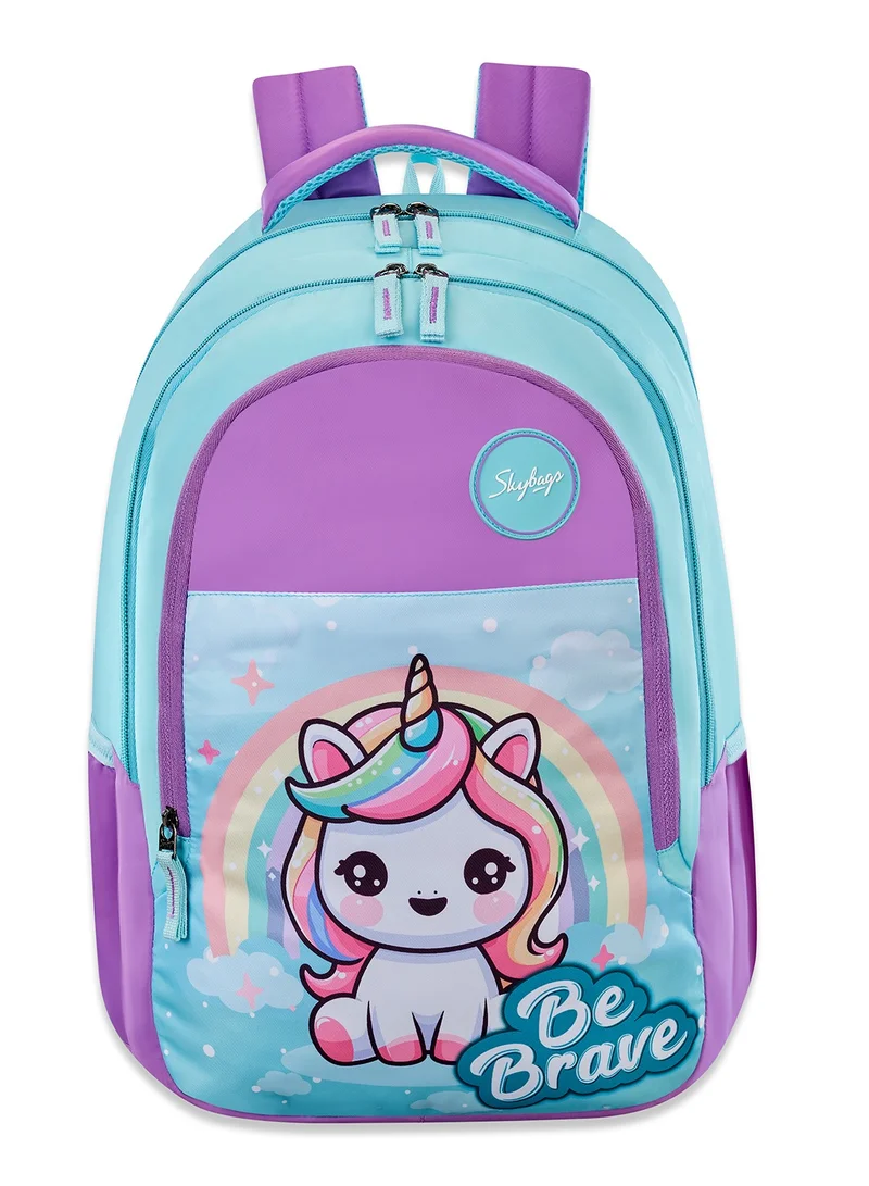 Skybags Pixie 02 Large 36L Backpack 36L School Backpack for Girls With Quick Access Zippered Front Pocket | Blue