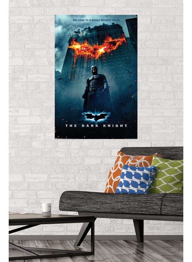 Trends International Trends International DC Comics Movie  The Dark Knight  Batman Logo on Fire One Sheet Wall Poster 22375 x 34 Premium Unframed Version  - Image 2