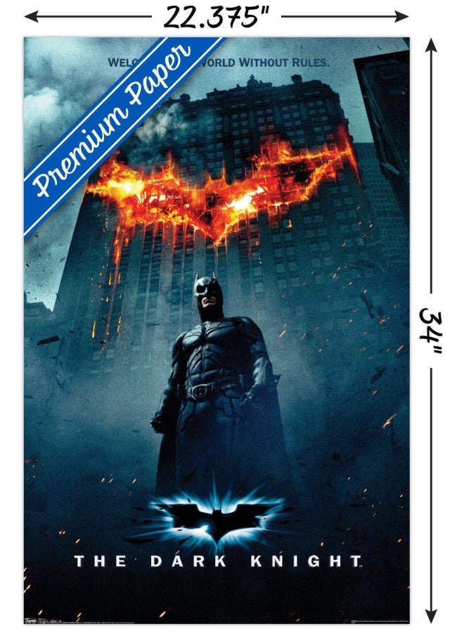 Trends International Trends International DC Comics Movie  The Dark Knight  Batman Logo on Fire One Sheet Wall Poster 22375 x 34 Premium Unframed Version  - Image 3