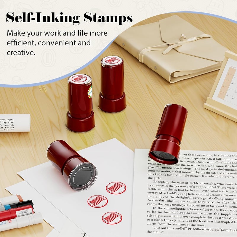 WAHXIAOSW Teacher Recognition Stamps USA Flag Stamps Greeting Cards and Scrapbooking Emojis - Image 4