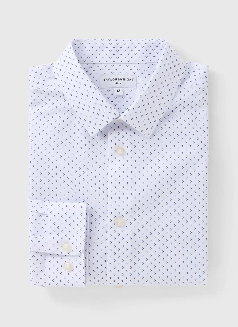 Matalan Taylor & Wright Slim Fit Navy Geo Print Shirt