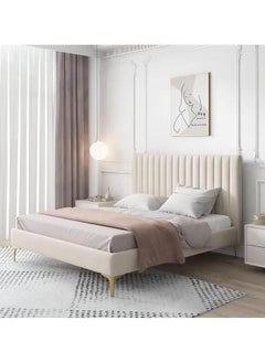 Wooden Twist Wooden Twist Concoct Modernize Velvet Upholstery Bed for Luxury Bedroom Contemporary, Stylish, and Elegant  (King Size)  - Image 1