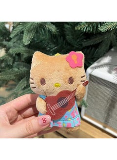 Black Leather Kitty Guitar Floral Dress Keychain Pendant HelloKitty-Specifications:Guitar Blue Skirt Cat Kt