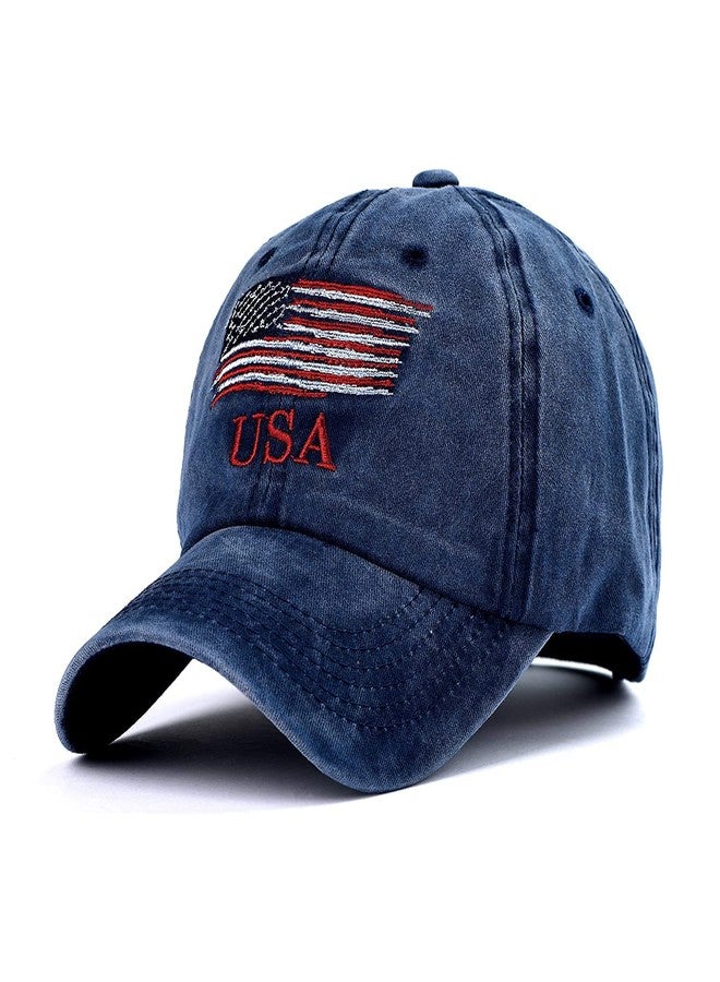 FASHOLIC USA Denim Unisex Baseball Caps Casual Sports Summer Outdoor Activities Cap for Men and Women (Blue) - Image 1