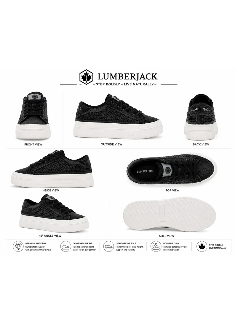 Lumberjack  Lumberjack Anya Women Sneakers Black Denim Strass – Lightweight Breathable Casual Shoes for Women | Best Price UAE