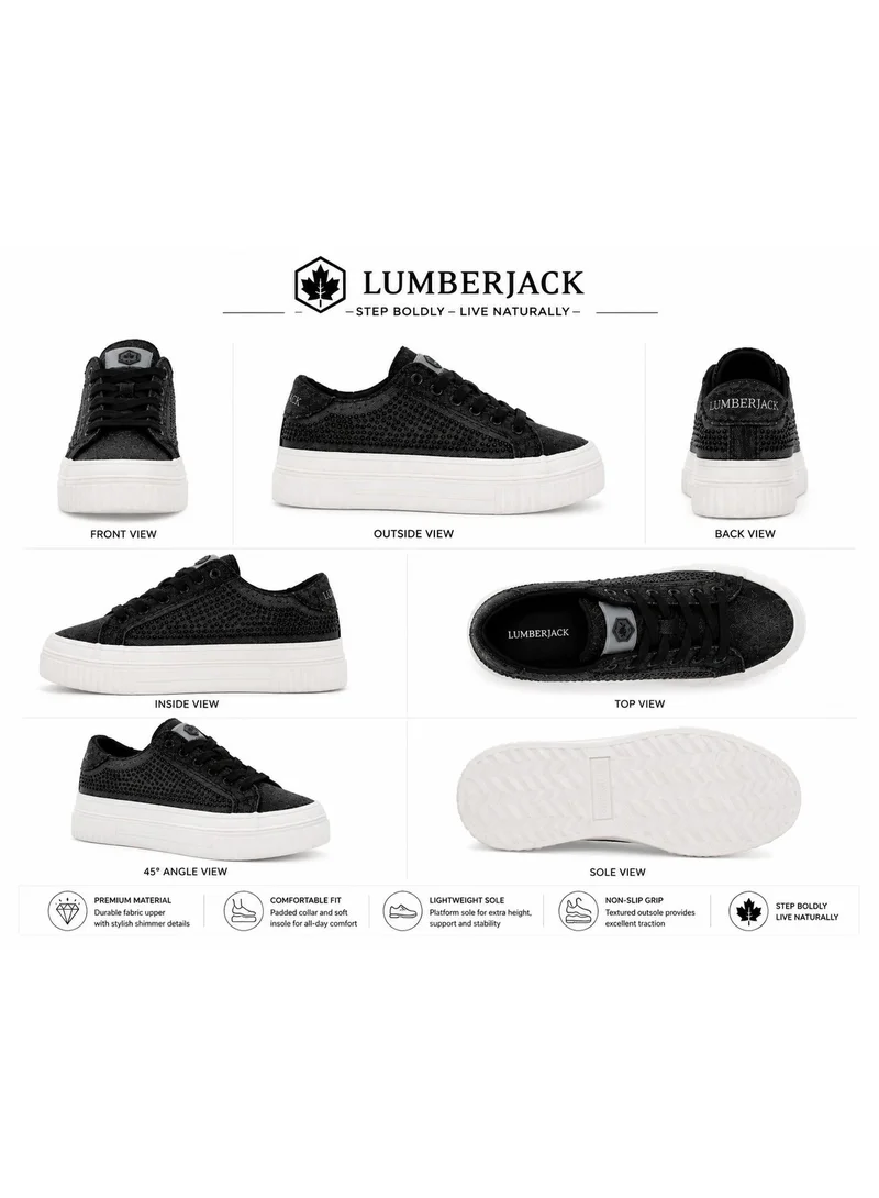 Lumberjack  Anya Women Sneakers Black Denim Strass – Lightweight Breathable Casual Shoes for Women | Best Price UAE