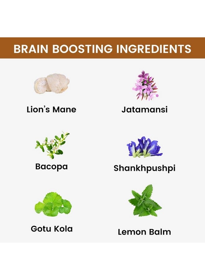 Rooted Active's Brain Booster - Brahmi Shankpushpi, Bacopa, Lions Mane Mushroom & Jatamansi, Brain Memory Booster Mind Focus Mood, Nootropics Cognitive - 60 Veg Capsules - Image 3