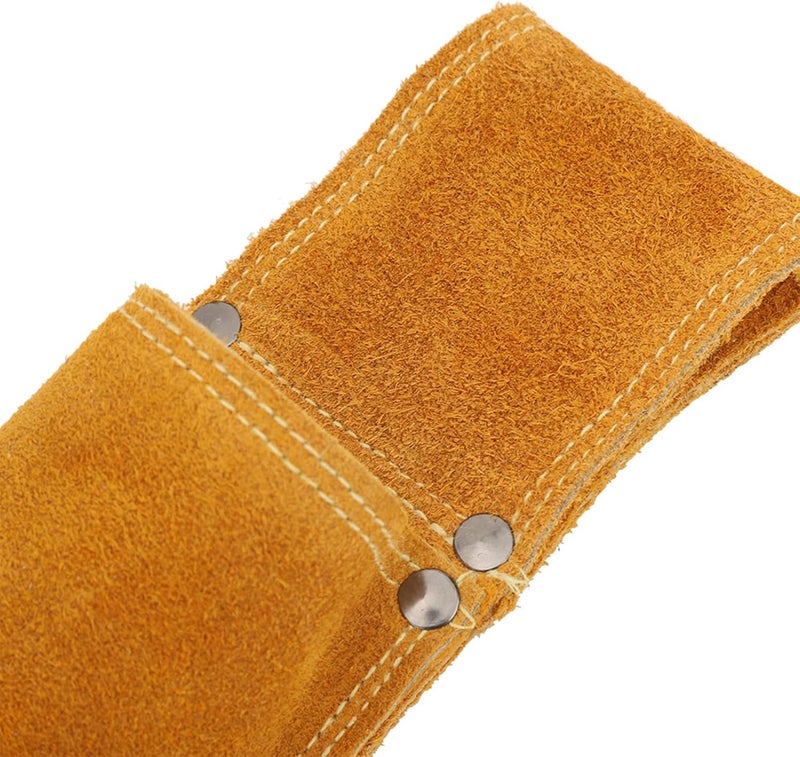 Welding Rod Holder Waist Bag, Thickened Cowhide, Wearable, Anti - Scald, Durable Tool Storage - Double Layer Leather, Reinforced Rivets, Ideal for Welders and Hardware Work - Image 4