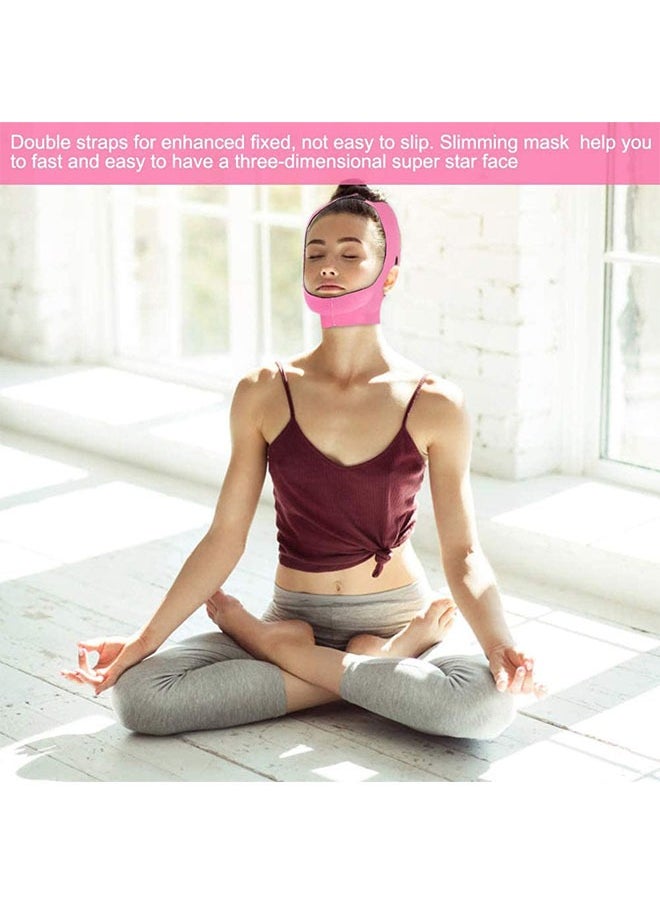 Bukela Face Lift Double Chin Mask, V-Slimming Face Strap, Facial Contouring Bandage ( Pink)  - Image 5