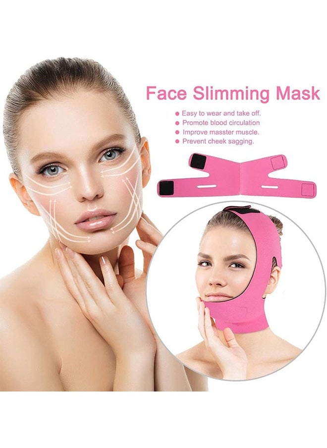 Bukela Face Lift Double Chin Mask, V-Slimming Face Strap, Facial Contouring Bandage ( Pink)  - Image 2