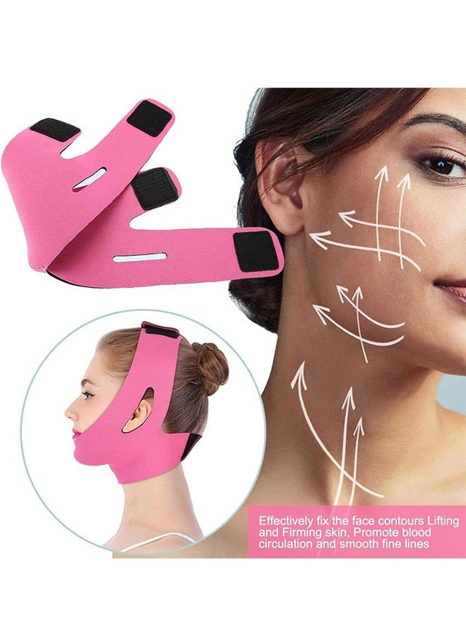 Bukela Face Lift Double Chin Mask, V-Slimming Face Strap, Facial Contouring Bandage ( Pink)  - Image 4