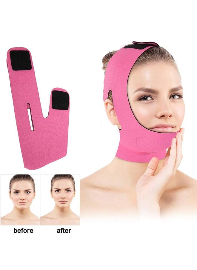 Bukela Face Lift Double Chin Mask, V-Slimming Face Strap, Facial Contouring Bandage ( Pink)  - Image 3