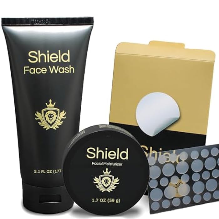 Shield Acne System for Men and Boys, Face Wash, Moisturizer, Pimple Patches, Shield Men's Skin Care Set (2 Months) - Image 1