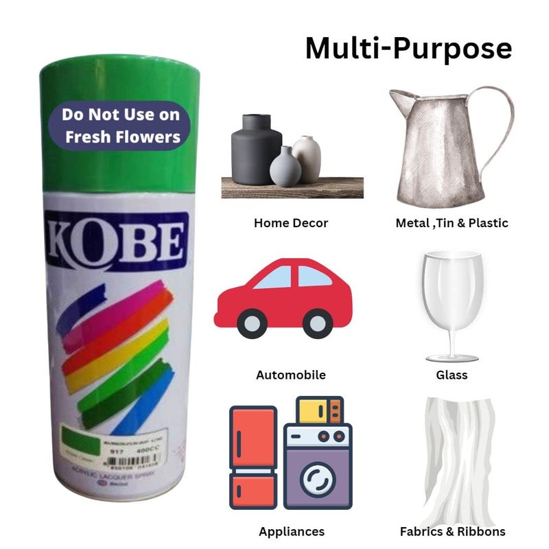 Oasis دهان سبراي أكريليك من كوبي - سبراي متعدد الاستخدامات يجف بسرعة للمعادن، الخشب، الجدران، السيارات، الفنون والحرف، مشاريع DIY - 400 مل (أخضر تفاحي) - Image 3