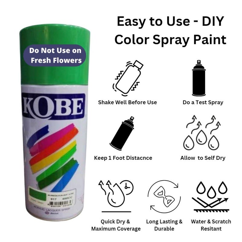 Oasis دهان سبراي أكريليك من كوبي - سبراي متعدد الاستخدامات يجف بسرعة للمعادن، الخشب، الجدران، السيارات، الفنون والحرف، مشاريع DIY - 400 مل (أخضر تفاحي) - Image 4