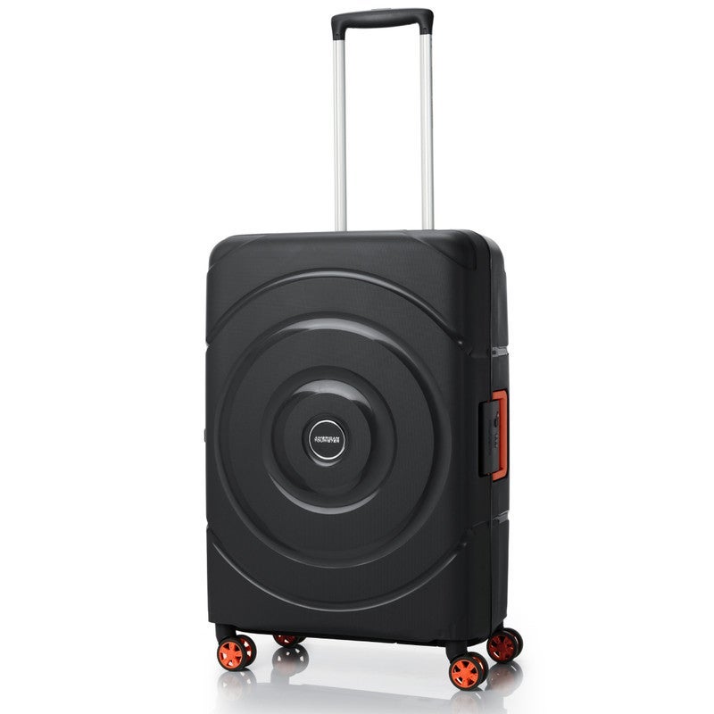 AMERICAN TOURISTER Circurity Suitcase, Check-In Size 68 cm / 25 inch, 4 Spinner Wheels, Hard Top, Polypropylene, Black|Scratch & Impact Resistant Material|Lightweight|XtraSecu™ 3 Point Locking System|TSA Lock - 3 Years International Warranty - Image 2