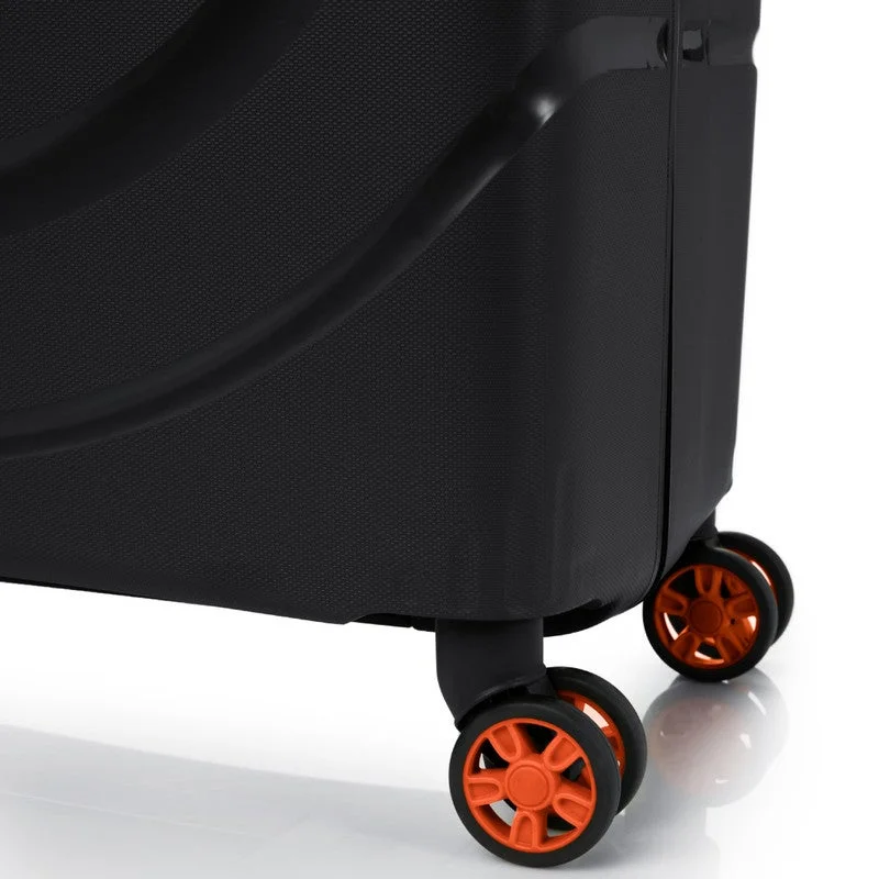 AMERICAN TOURISTER Circurity Suitcase, Check-In Size 68 cm / 25 inch, 4 Spinner Wheels, Hard Top, Polypropylene, Black|Scratch & Impact Resistant Material|Lightweight|XtraSecu™ 3 Point Locking System|TSA Lock - 3 Years International Warranty