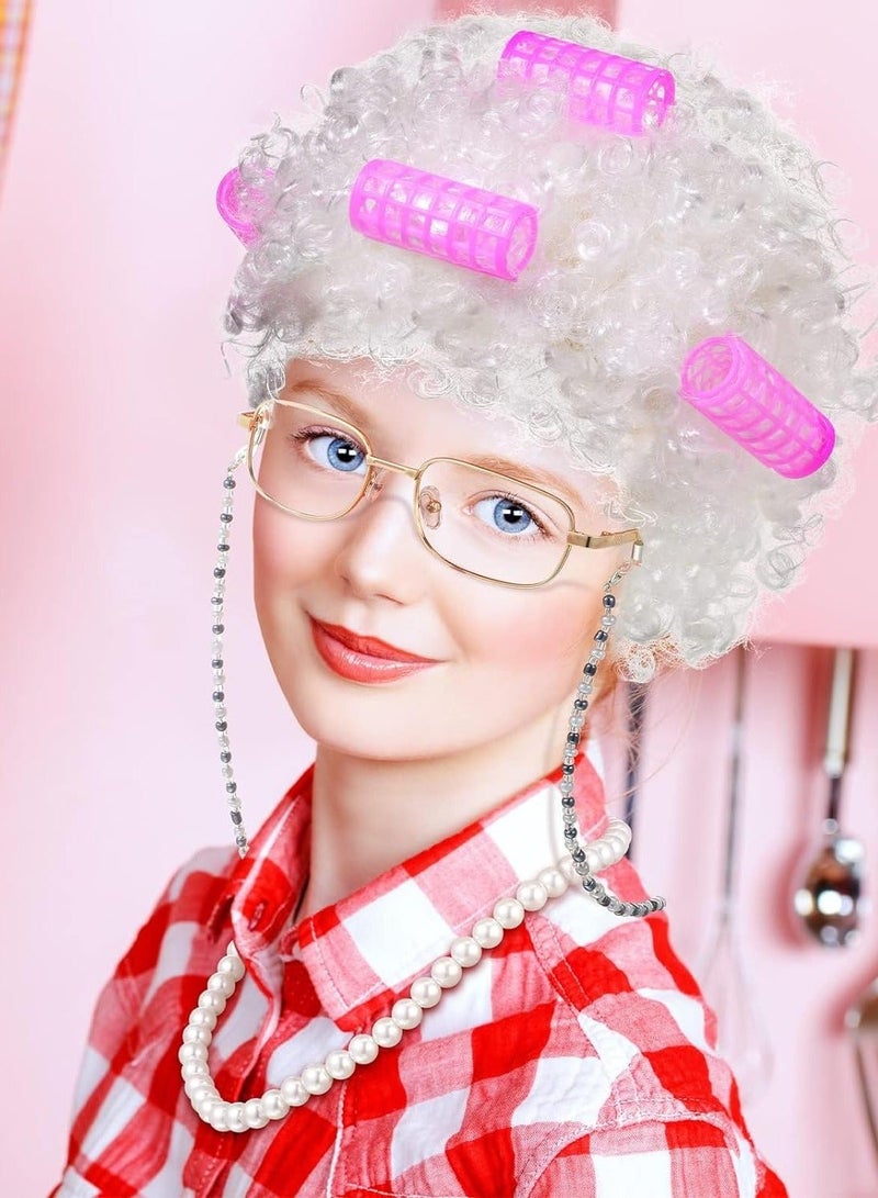 Old Lady Wig Costume for Women 100 Days of School Costume for Kids Girls Grandma Granny Costume Wig for   Cosplay - Image 3