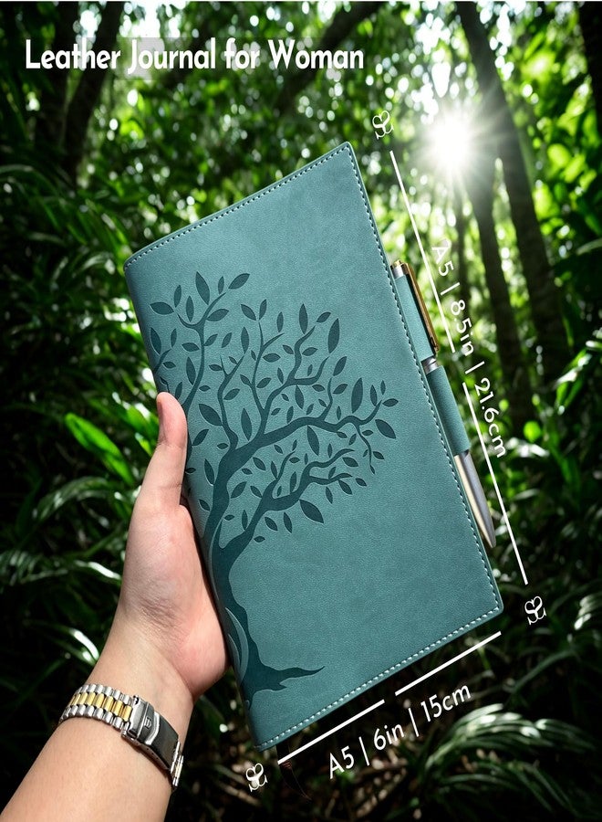 SETTINI® Tree of Life Refillable Writing Journal for Women & Men - Vegan Leather Lined Journal Notebook with Premium Pen - A5, 8.75 x 6 inches, 256 Pages of 100gsm Paper, Beautiful Gift Box Included - Tree of Life Journal - Image 2