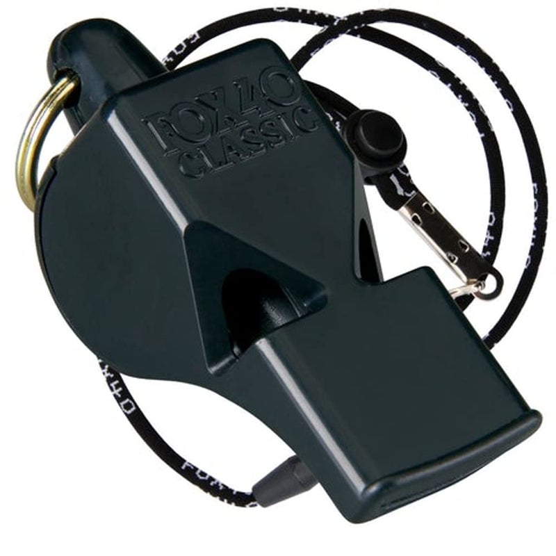 Fox 40 Classic Official Whistle with Break Away Lanyard (Black) - Image 1