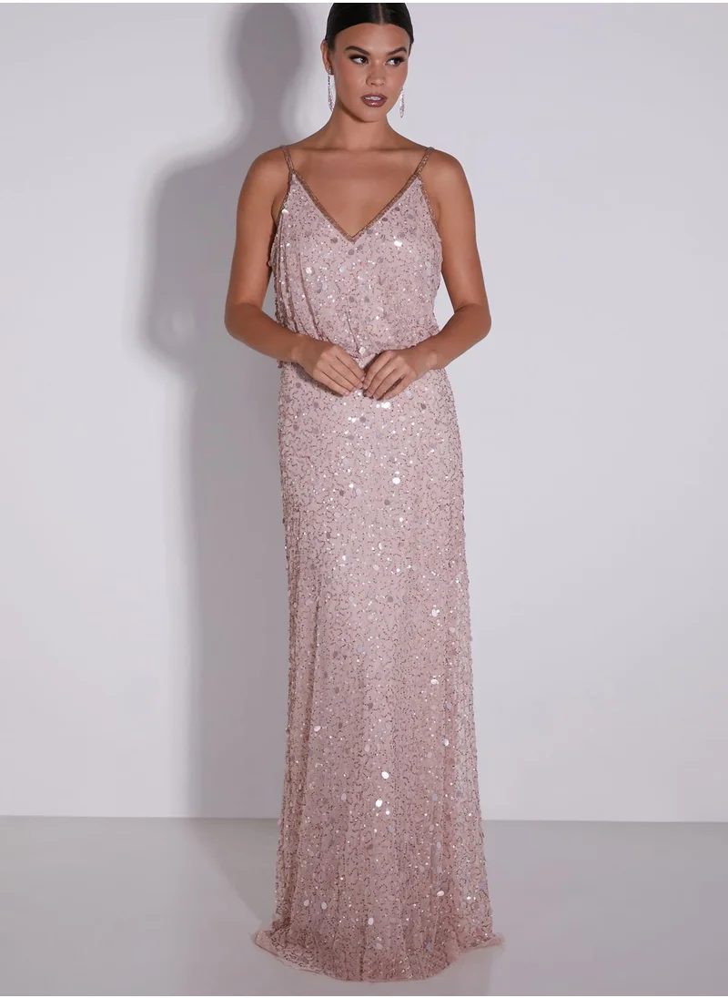 Oya London Layla V-Neck Sequin Dress