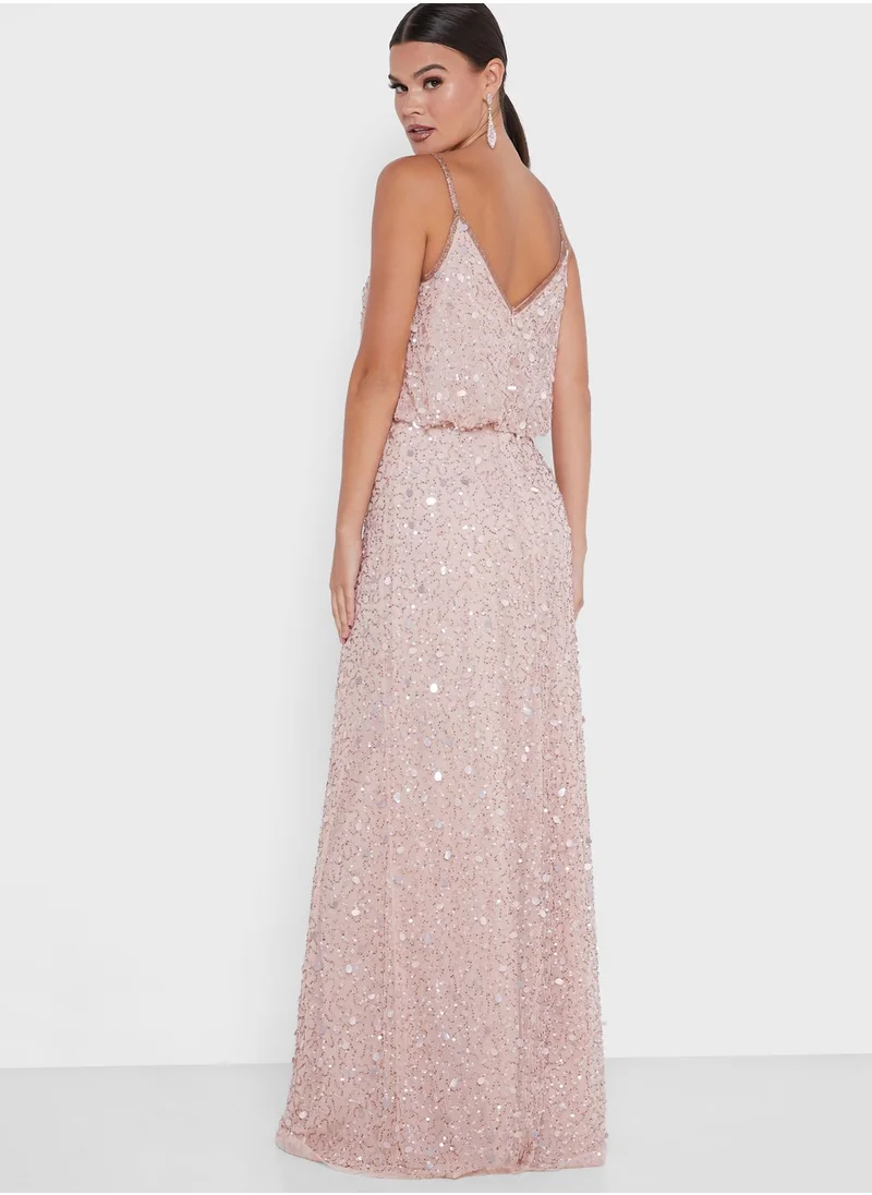 Oya London Layla V-Neck Sequin Dress