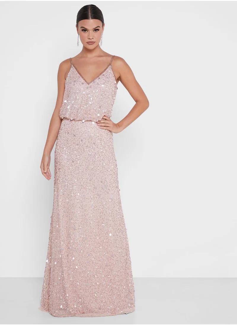 Oya London Layla V-Neck Sequin Dress