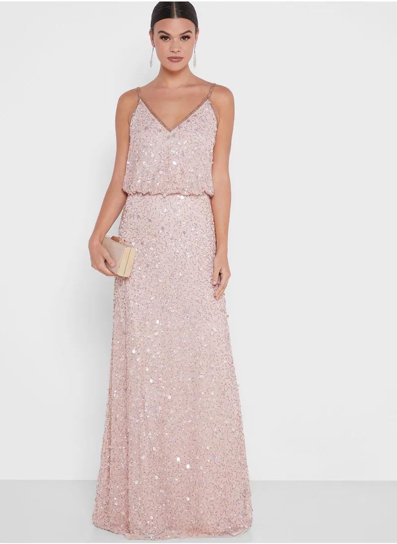 Oya London Layla V-Neck Sequin Dress