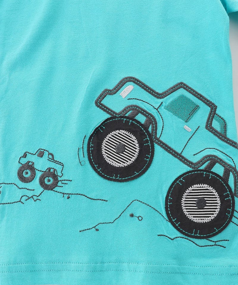 Bumeex Toddler Boy's Summer Clothes Outfits,T-shirt and Short Clothing Set Green Truck 3t - Image 4
