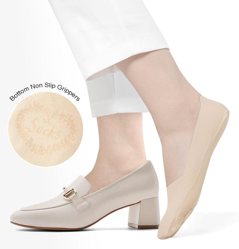 HZYH Women's Summer NoShow Socks Thin Cotton Cooling Fabric Invisible Socks with NonSlip StayPut Cuff for FlatsHeelsSneakers Shallow Cut Pairs - Image 2