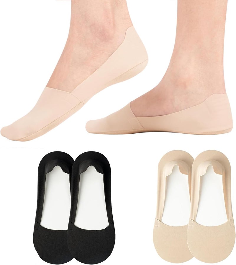 HZYH Women's Summer NoShow Socks Thin Cotton Cooling Fabric Invisible Socks with NonSlip StayPut Cuff for FlatsHeelsSneakers Shallow Cut Pairs - Image 1