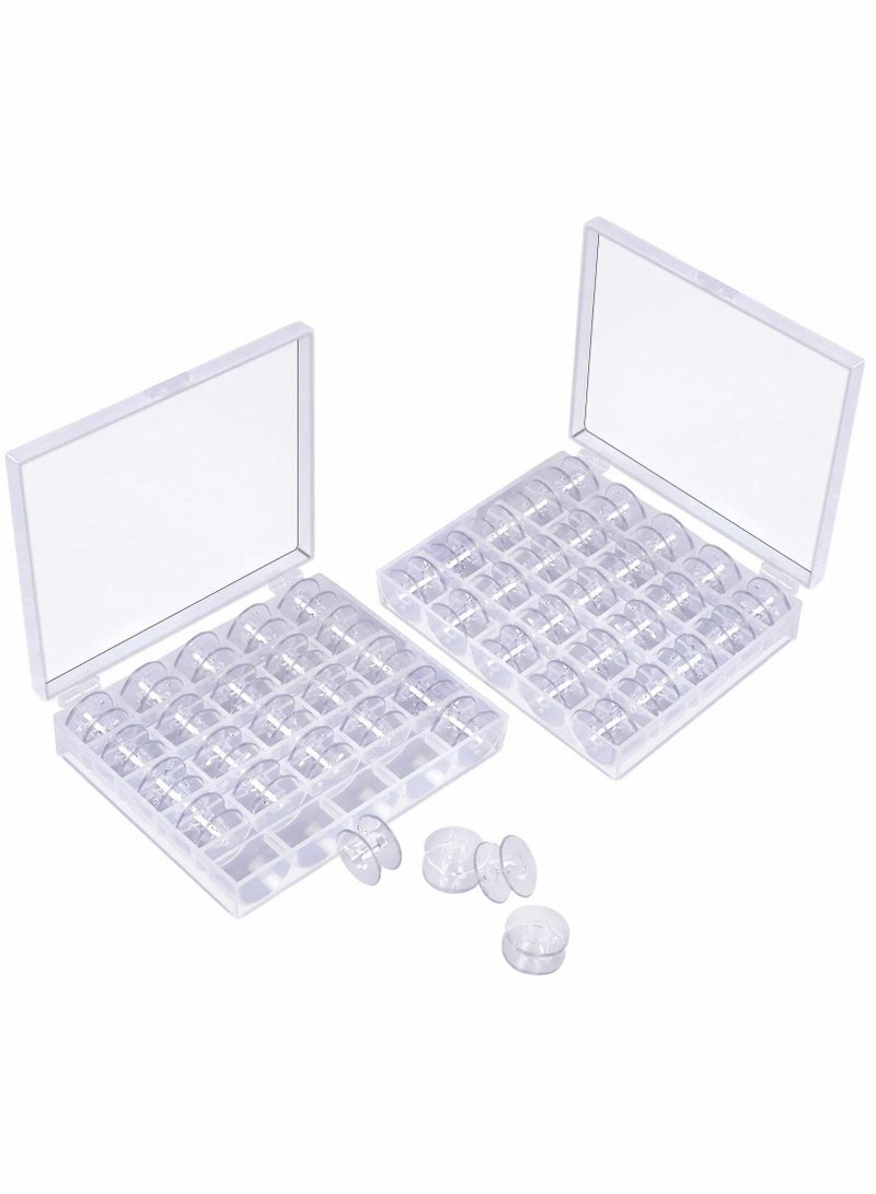 Y&D Empty Bobbin, Plastic Spool with Housing, Sewing Machine Storage Box for Accessories (25 Pieces) - Image 1