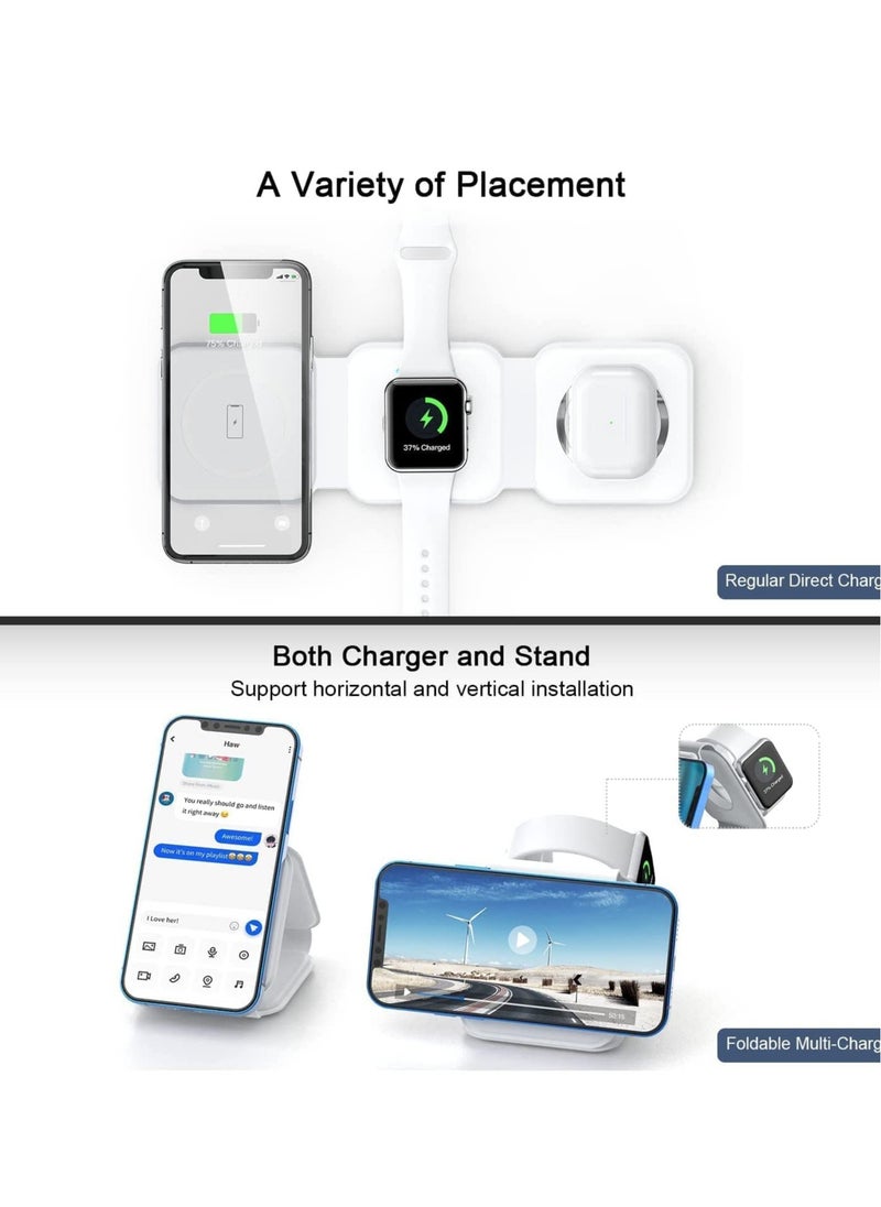 ELTRAZONE 3 in 1 Wireless Charger Magnetic Foldable Charging Station Fast Wireless Charging Pad  - Image 4