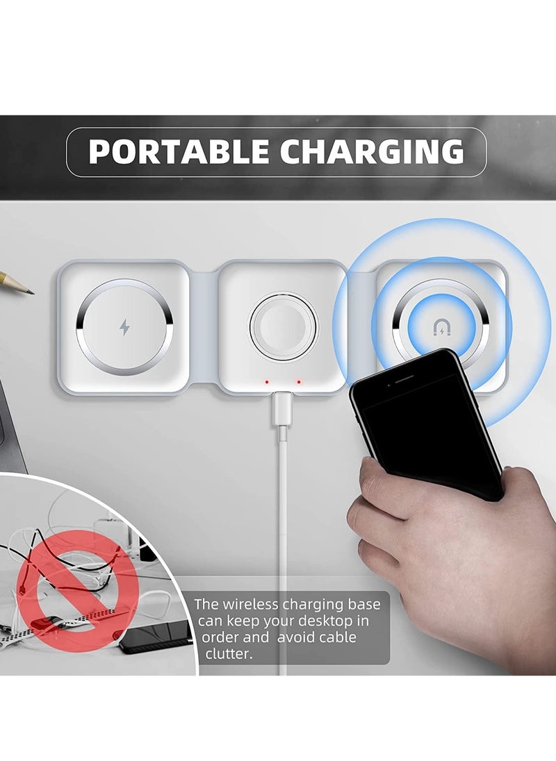 ELTRAZONE 3 in 1 Wireless Charger Magnetic Foldable Charging Station Fast Wireless Charging Pad  - Image 2