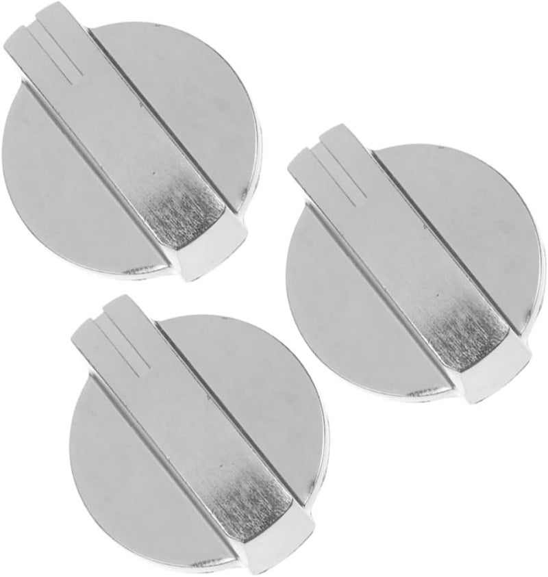 KALLORY 3pcs Universal Gas Stove Knobs Stainless Steel Replacement Appliance Control Knobs for Camping Stove and Household Gas Range Cooktop Accessories - Image 1