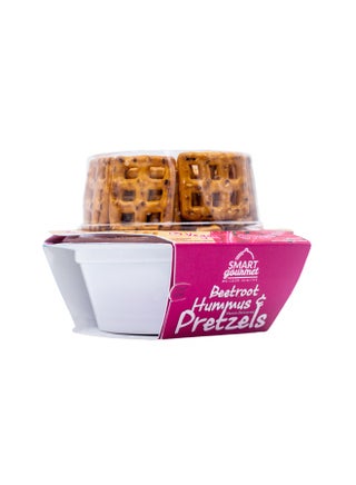 Beetroot Hummus & Pretzels