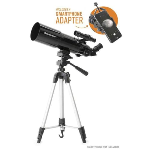 Celestron Travel Scope 80 Portable Refractor Telescope – 80mm Aperture, Fully-Coated Glass Optics – Includes Tripod, Smartphone Adapter, Backpack & Software – Ideal for Beginners & Travel - Image 2