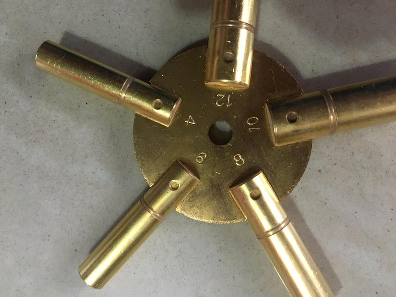 Brass Blessing Large - 5 Prong Brass Clock Key for Winding Clocks, Odd and Even Numbers from (5188) - Image 5