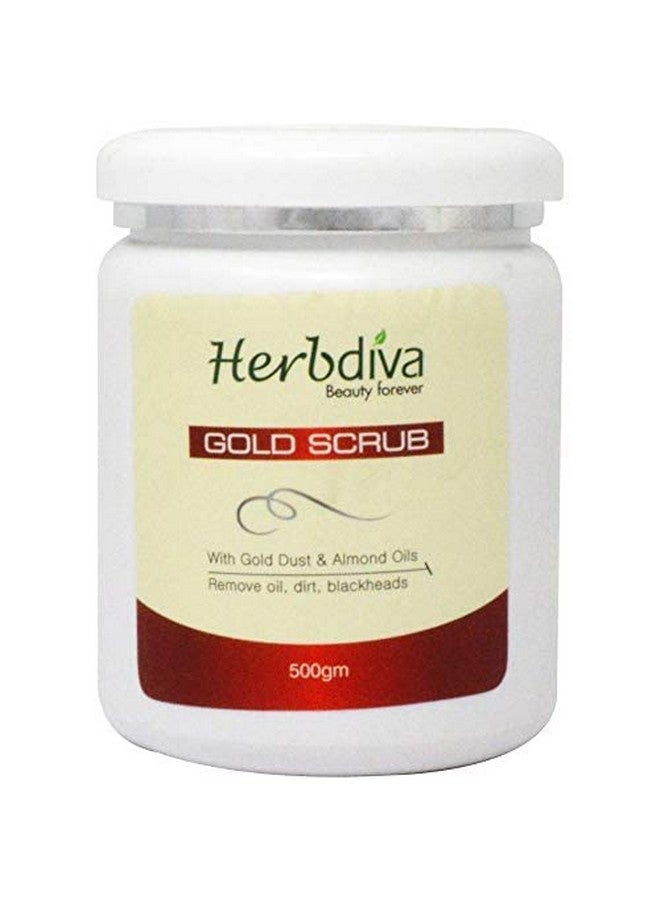 Herbdiva Radiant Gold Facial Scrub 500GM | Removes Tan, Blackheads and Dirt from Face & Neck for a Soft & Smooth Skin | Enriched With Sweet Almond Oil & Vitamin C
