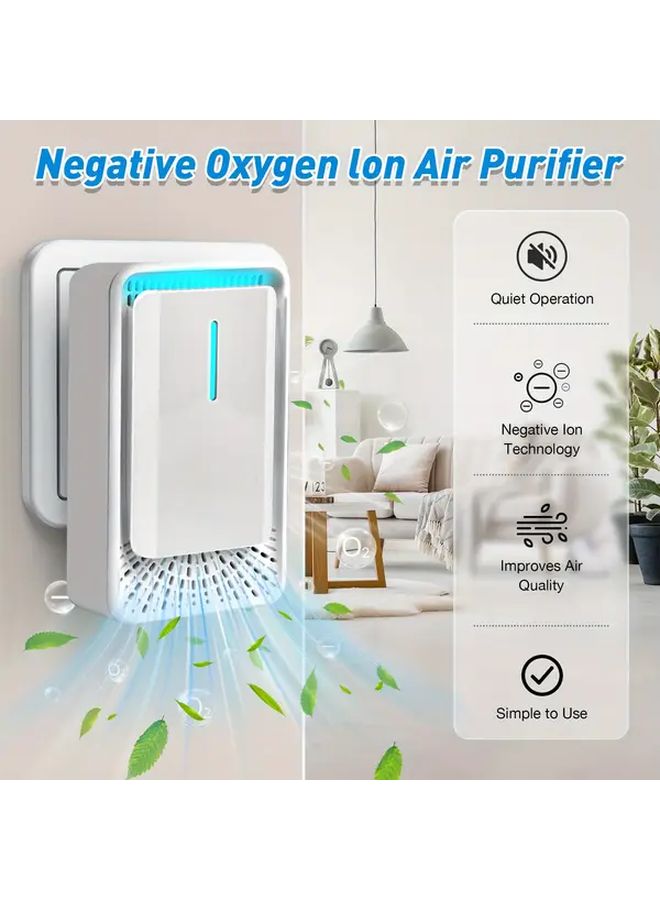 Portable Negative Ion Air Freshener Purifier Quiet Low Noise Sleep Mode 1pc White - Image 2