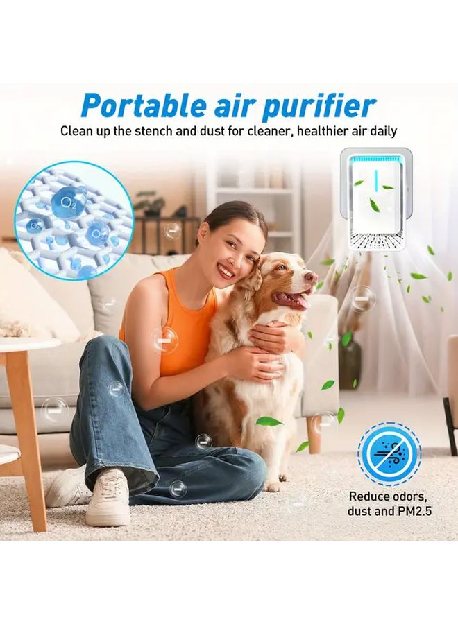 Portable Negative Ion Air Freshener Purifier Quiet Low Noise Sleep Mode 1pc White - Image 3