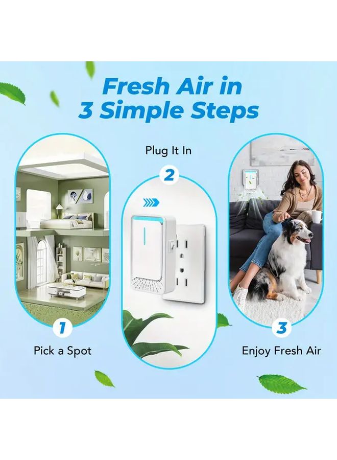 Portable Negative Ion Air Freshener Purifier Quiet Low Noise Sleep Mode 1pc White - Image 5