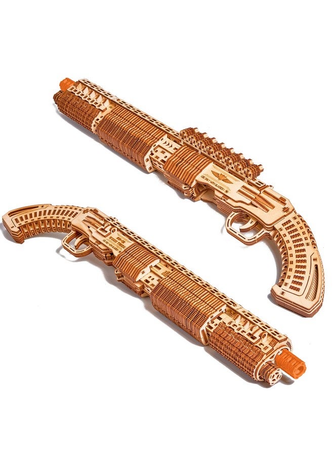 Wood Trick Shotgun 3D Wooden Puzzles for Adults and Kids to Build - Detailed Construction - 23x8″ - Wooden Model Kits for Adults and Teens to Build - 14+ - Image 2