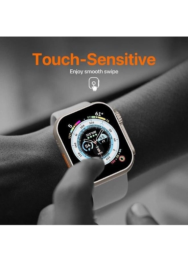 Compatible for Apple Watch Series 7/8/9 45mm Hard Case with Tempered Glass Screen Protector, Unique Design Hard PC Waterproof Case Cover, Bumper Full Coverage Accessories for iWatch 7/8/9 45mm - Image 4