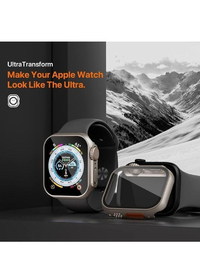 Compatible for Apple Watch Series 7/8/9 45mm Hard Case with Tempered Glass Screen Protector, Unique Design Hard PC Waterproof Case Cover, Bumper Full Coverage Accessories for iWatch 7/8/9 45mm - Image 5