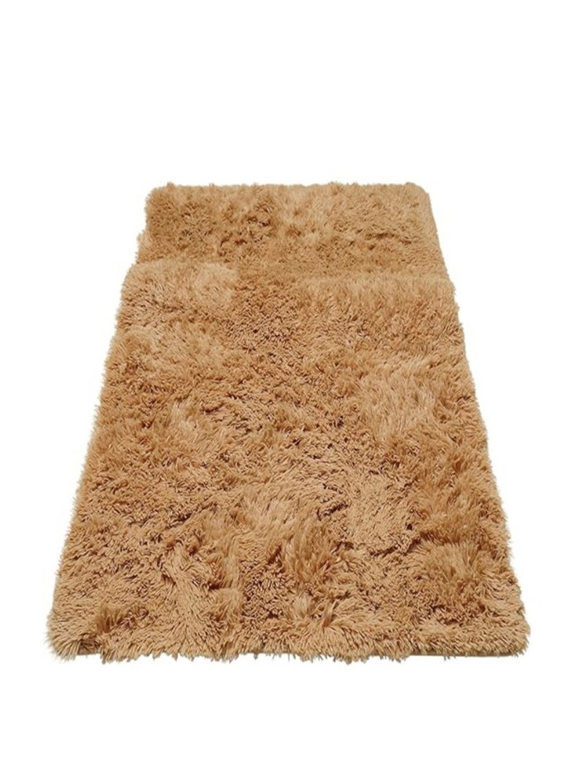 Soft Carpet, Rectangle Faux Fur Rug Floor Mats, Nursery Throw Rugs, Comfortable Large Rugs Indoor Modern Home Decor Floor Carpet for Bedroom Floor Sofa Living Room Balcony (60*90cm Brown) - Image 3