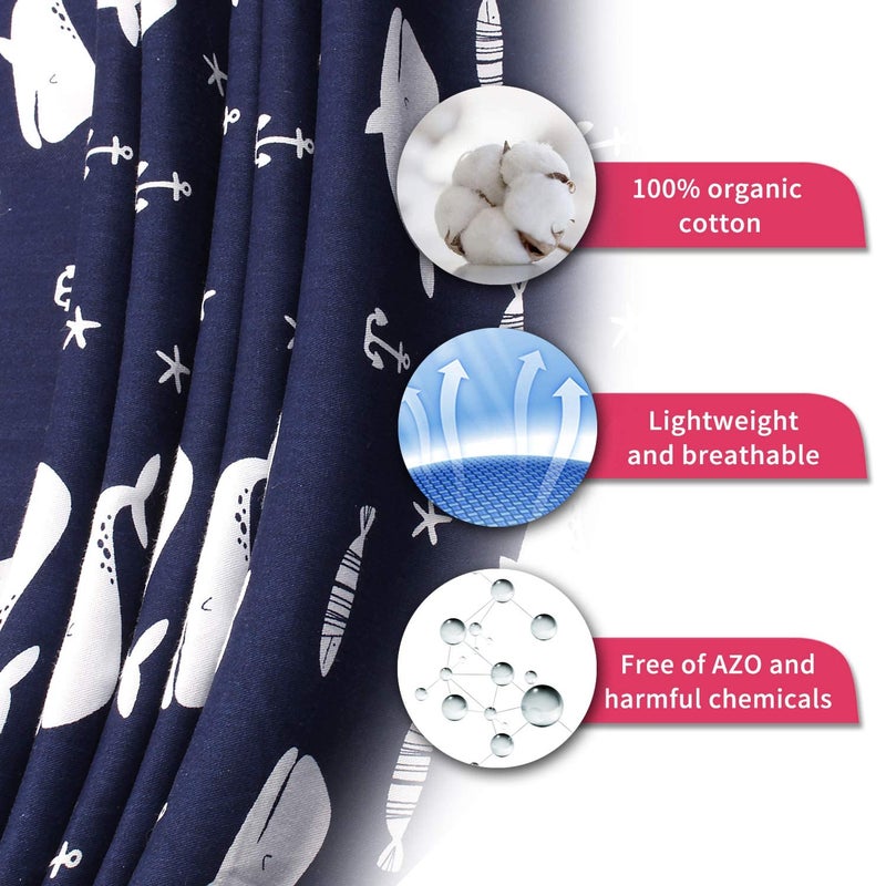 UHINOOS Nursing Cover for Mom Breastfeeding, Baby Privacy Nursing Covers Up Breathable Cotton with Ajustable Hoop for Mother (Blue) - Image 2