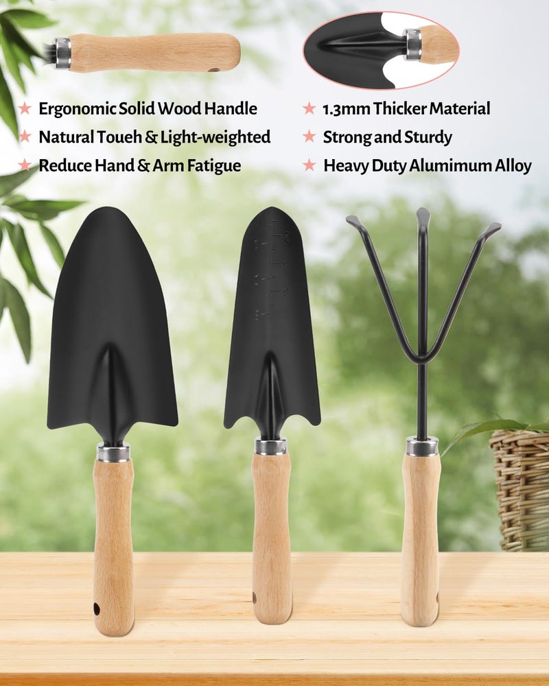 LANNIU Pink Gardening Tools, Garden Tool Set for Women,5 Piece Womens Gardening Kit with Floral Garden Bag,Gifts for Wife (5-Piece Pink) - Image 5
